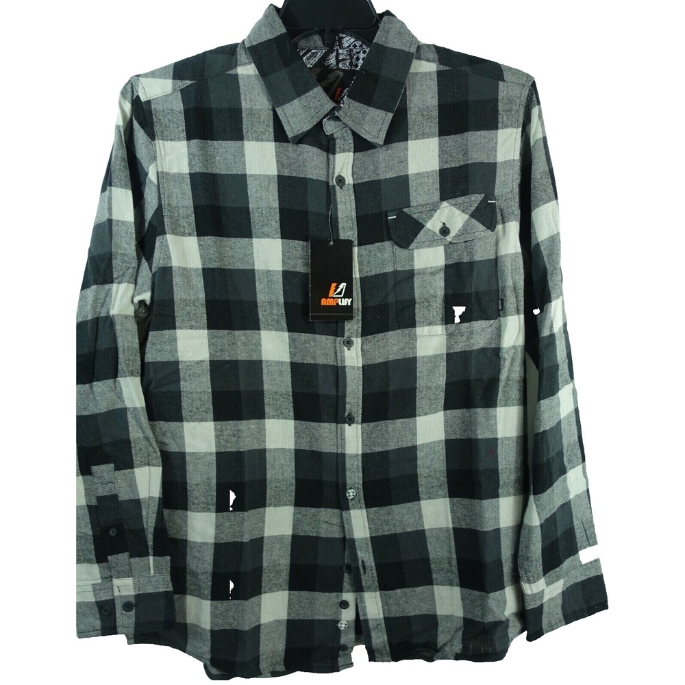 Amplify Flannel Shirt Mens Medium Button Down Western Cotton Pocket The Cyclops